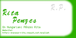 rita penzes business card